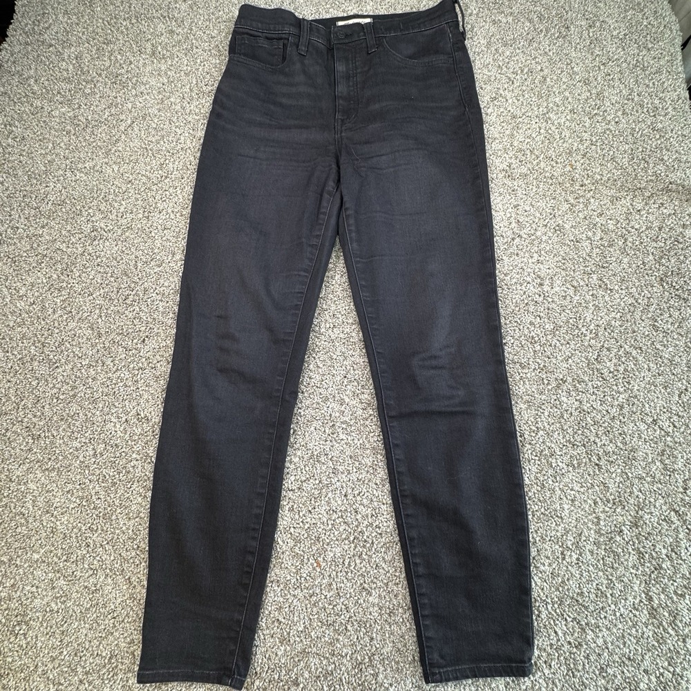 Madewell 11" Roadtripper Skinny Jeans Womens Sz 28 Black Wash Stretch Denim